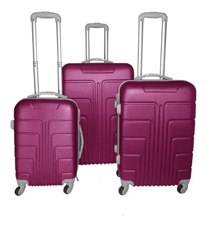Set X 3 Valijas 4 Ruedas Multidireccionales Rojo Azul Y Neg - Unica — Tutti